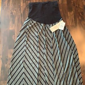 Oh Baby gray and black maternity maxi skirt, S